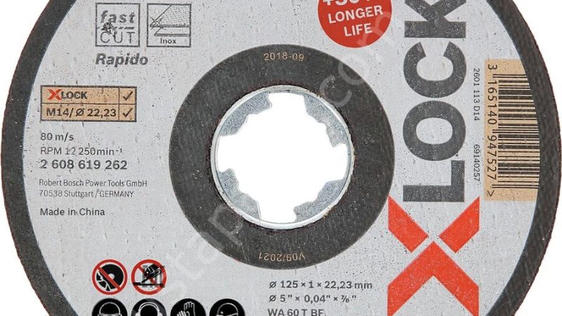Bosch – X-LOCK – 125*1,0 mm Standard Seri Düz Inox (Paslanmaz Çelik) Kesme Diski (Taş) – Rapido 2608619262